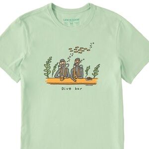 Life Is Good Men’s Dive Bar Tee Crewneck Scuba Snorkel Adventure Outdoor Medium
